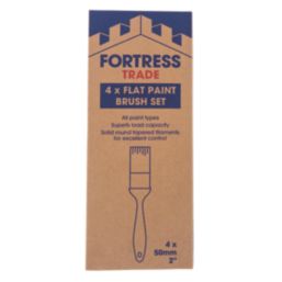 Fortress Trade  Flat Paint Brushes 2" 4 Pack