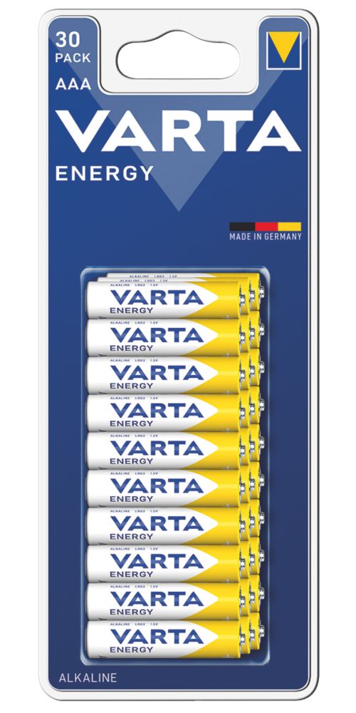 Varta Energy AAA Alkaline Batteries 30 Pack Screwfix