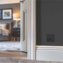 British General Evolve 13A 1-Gang SP Switched Socket Matt Black  with Black Inserts