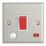 Contactum iConic 32A 1-Gang DP Control Switch & Flex Outlet Brushed Steel with Neon with White Inserts