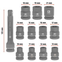 Einhell  Square Shank Impact Socket Set 12 Pieces