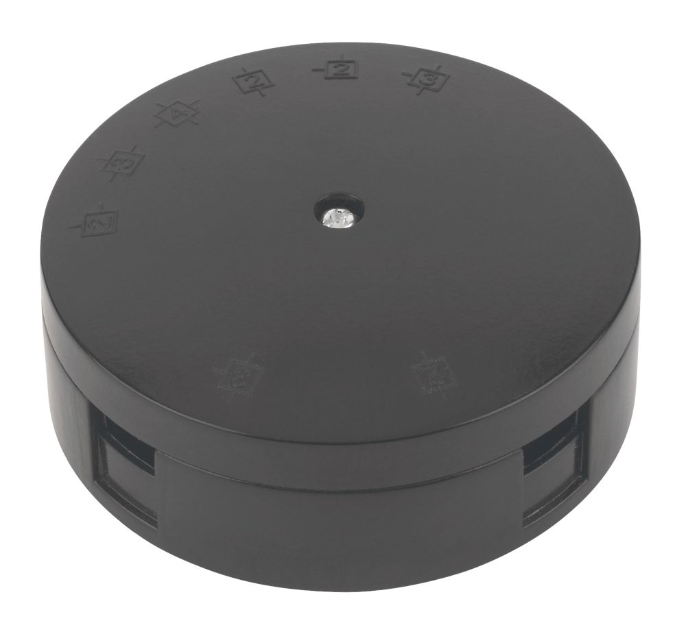 Essentials 30A 3Terminal Heavy Duty Junction Box Black Screwfix