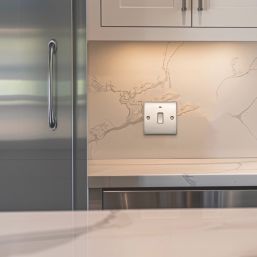 British General Nexus Metal 20A 1-Gang DP Control Switch Polished Chrome with LED