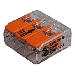 Wago 221-613 41A 3-Way Lever Connectors 30 Pack