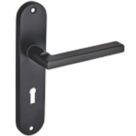 Smith & Locke Murlough Fire Rated Lever Lock Door Handles Pair Matt Black