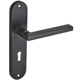 Smith & Locke Murlough Fire Rated Lever Lock Door Handles Pair Matt Black