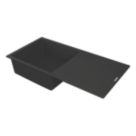 Carysil GD100L-MB 1 Bowl Granite Composite Kitchen Sink Midnight Black Reversible 1000mm x 500mm