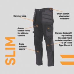 Site Brochman Stretch Holster Pocket Trousers Black/Grey 36" W 32" L
