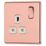 Arlec  13A 1-Gang SP Switched Socket Rose Gold  with White Inserts