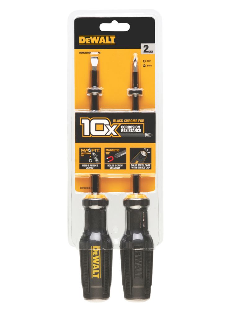 DeWalt MaxFit Mixed Chisel Demolition Screwdriver Set 2 Pieces - Screwfix