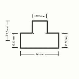 Flomasta  Copper End Feed Equal Tee 22mm