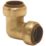 Tectite Classic  Brass Push-Fit Equal 90° Elbow 22mm