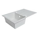 1 Bowl Plastic & Resin Kitchen Sink & Drainer White Reversible 800 x 500mm