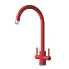 ETAL Sorrento Twin Lever Kitchen Mixer Tap Matt Red