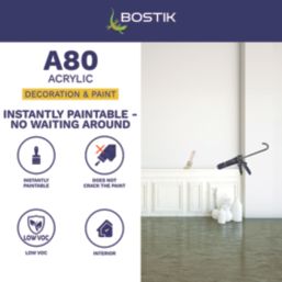 Bostik Acrylic Instantly Paintable Decorators Caulk White 310ml