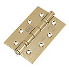 Smith & Locke  Brushed Brass Grade 7 Fire Rated Ball Bearing Hinges 102mm x 67mm 2 Pack