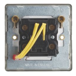 Contactum Lyric 45A 1-Gang DP Control Switch Brushed Steel with Neon with White Inserts