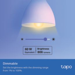 TP-Link Tapo E27 GLS RGB & White LED Smart Light Bulb 8.3W 806lm