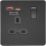 Knightsbridge  13A 1-Gang SP Switched Socket + 4.0A 18W 2-Outlet Type A & C USB Charger Matt Black with Black Inserts