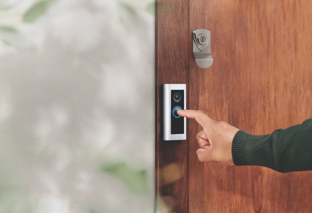 Ring Video Doorbell 4 Wired or Wireless Smart Video Doorbell Satin Nickel -  Screwfix