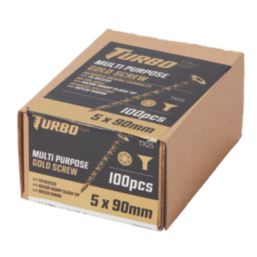 Turbo TX  TX Double-Countersunk Self-Drilling Multipurpose Screws 5mm x 90mm 100 Pack