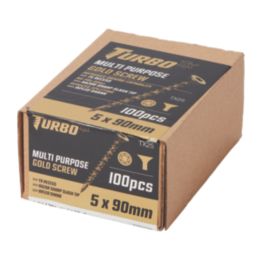 Turbo TX  TX Double-Countersunk  Multipurpose Screws 5mm x 90mm 100 Pack