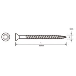 Turbo TX  TX Double-Countersunk  Multipurpose Screws 5mm x 90mm 100 Pack