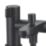 Swirl Caldew Black 120mm Deck Mounted Dual Control Manual Shower Mixer Tap