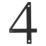 Fab & Fix Door Numeral 4 Black 80mm