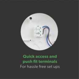 4lite KUDO Indoor & Outdoor Maintained Emergency Round LED Wall/Ceiling Light Bulkhead  Chrome 18W 1700lm