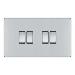 LAP  20A 16AX 4-Gang 2-Way Light Switch  Polished Chrome