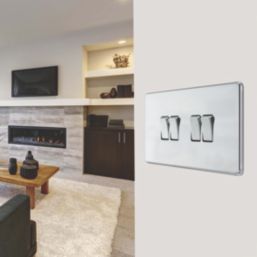 LAP  20A 16AX 4-Gang 2-Way Light Switch  Polished Chrome