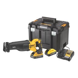 DEWALT DCS386H2T-GB 18V 2 x 5Ah Li-Ion PowerStack Brushless Cordless Reciprocating Saw