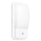 Enlite UtiliteX Outdoor Rectangular LED Security Bulkhead With PIR Sensor White 10W 880lm