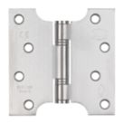 Smith & Locke  Satin Stainless Steel Grade 13 Fire Rated Parliament Hinges 102mm x 102mm 2 Pack