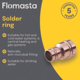 Flomasta  Copper Solder Ring Reducing Coupler 22mm x 15mm