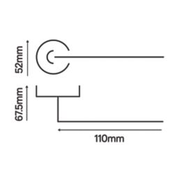Smith & Locke Crane Fire Rated Lever on Rose Door Handles Pair Satin Chrome