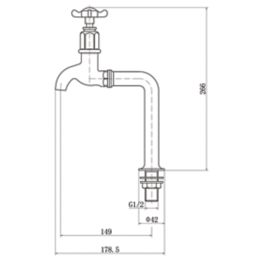ETAL Alton Bib Cross Head Taps Pewter 1 Pair