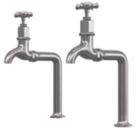 ETAL Alton Bib Cross Head Taps Pewter 1 Pair