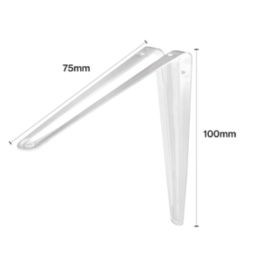 Essentials London Shelf Brackets White 100mm x 75mm 20 Pack
