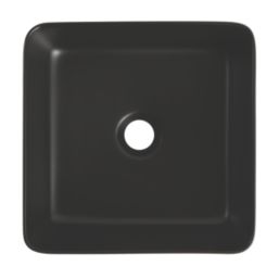 Swirl Alpheus Matt Black Basin No Tap Holes 342mm