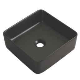 Swirl Alpheus Matt Black Basin No Tap Holes 342mm