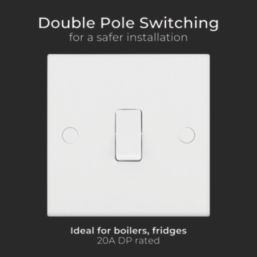 British General 900 Series 20A 1-Gang DP Control Switch White