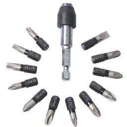 Erbauer  1/4" Hex Shank Mixed Diamond Impact Screwdriver Bit 13 Pieces