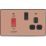 British General Evolve 45A 2-Gang 2-Pole Cooker Switch & 13A DP Switched Socket Copper with LED with Black Inserts