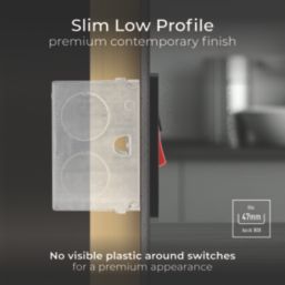 British General Evolve 45A 2-Gang 2-Pole Cooker Switch & 13A DP Switched Socket Copper with LED with Black Inserts