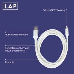 LAP USB-A to Lightning Charging Cable 2m
