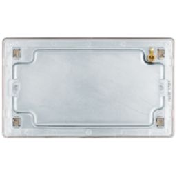 LAP  2-Gang Blanking Plate Brushed Stainless Steel