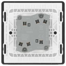 British General Evolve 20A 16AX 2-Gang 2-Way Wide Rocker Light Switch  Blue with Black Inserts