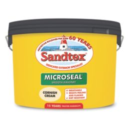 Sandtex 10Ltr Ultra Smooth Cornish Cream Masonry Paint